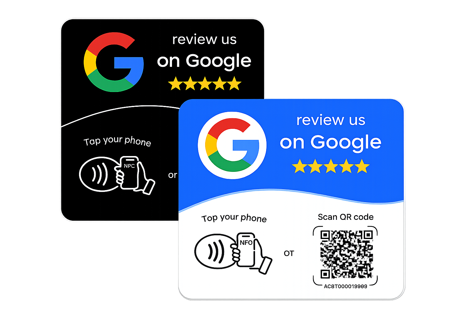 Cartes NFC et QR Code TapAvis Google Reviews